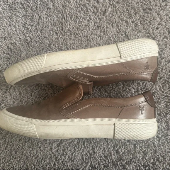Frye Men's Brown Leather Slip-On Sneakers Shoes - Picture 2 of 4